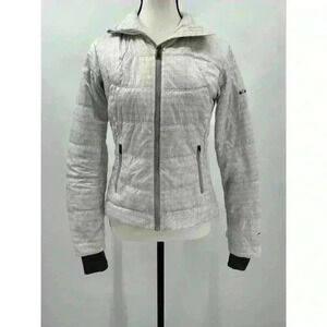 Columbia OmniHeat/OmniShield Interchange Winter Jacket White/Gray Stripes, Sz XS